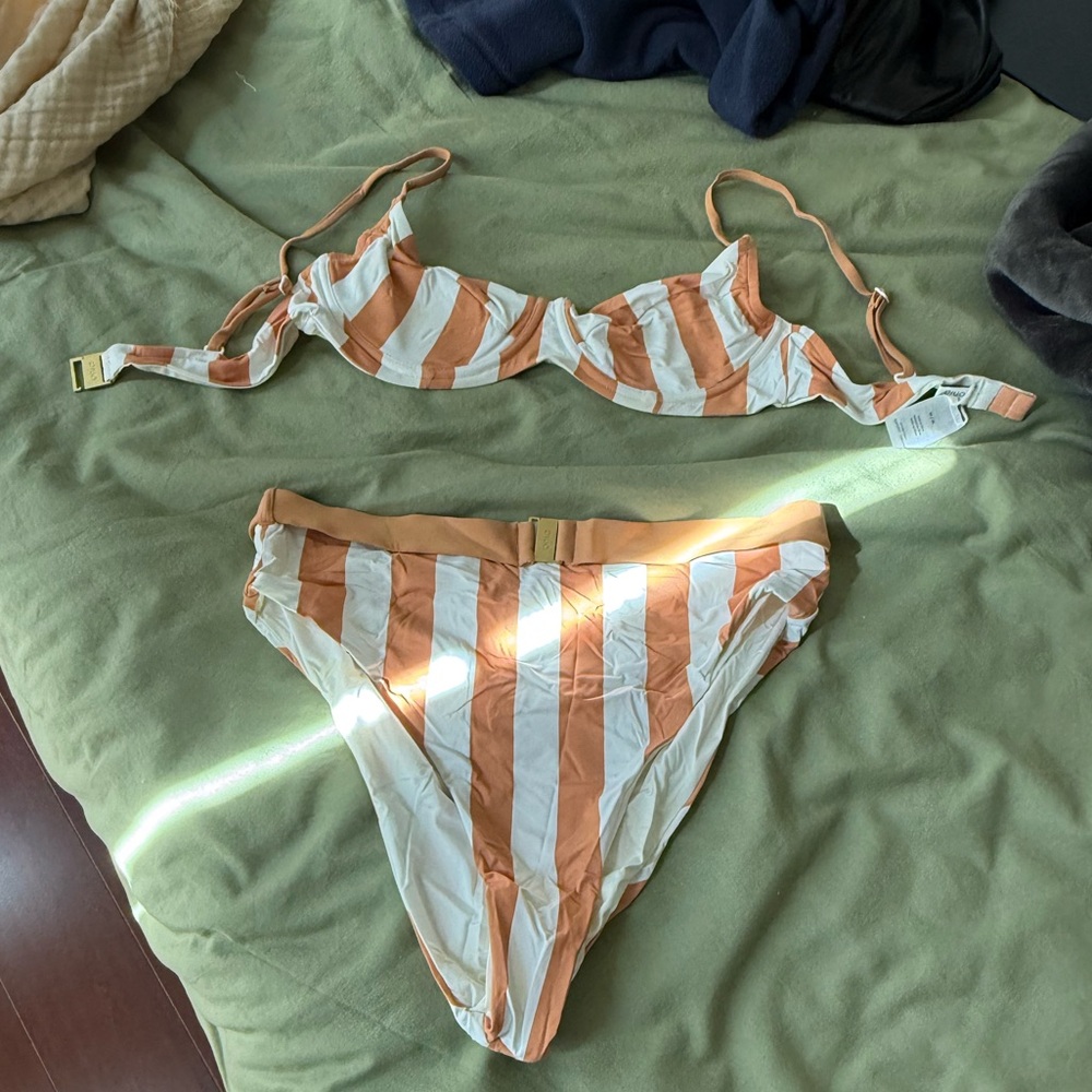 Onia x Weworewhat swimsuit. Worn once. Size medium top size large bottom